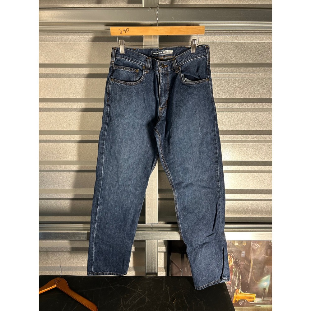 Carhartt Relaxed Straight Jeans Mens 32x32 Blue Workwear Streetwear Denim Cap